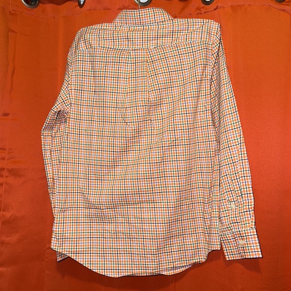 Ralph Lauren Little Boys Shirt Orange Blue Plaid Polo Button Down - Picture 2 of 2